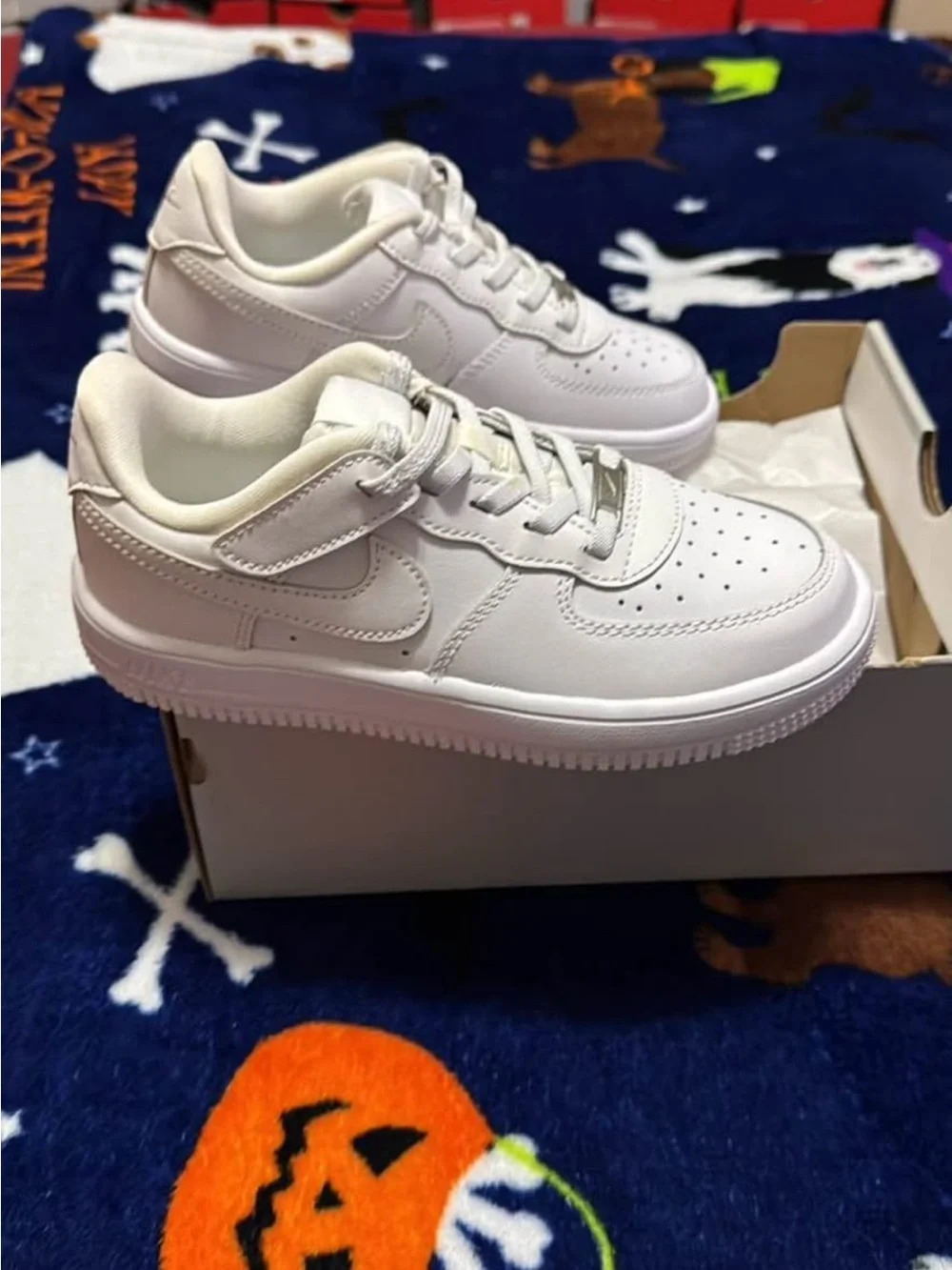 Nike Air Force 1 Kids White Leather Low-Top Sneakers